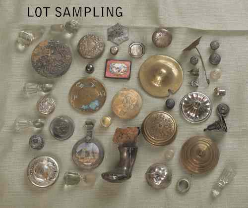 Appraisal: Large group of silver pewter and brass lids together with