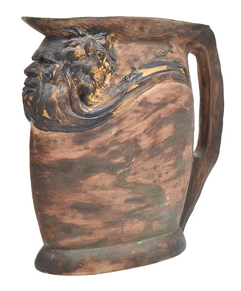 Appraisal: WILLIAM RICKETTS ACT C -C AN EARTHENWARE JUG WITH AN