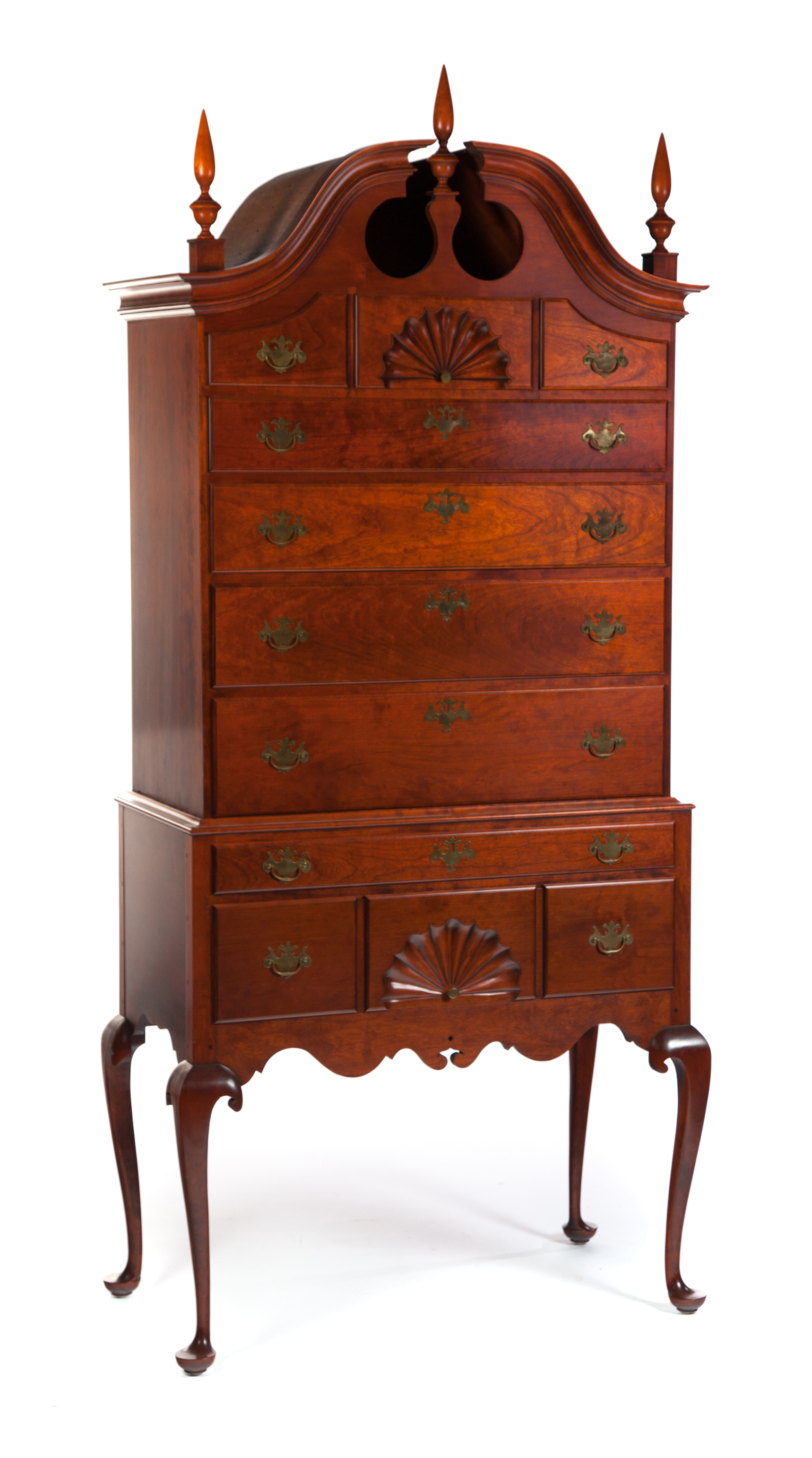 Appraisal: AMERICAN QUEEN ANNE-STYLE HIGH CHEST Late th century mahogany and