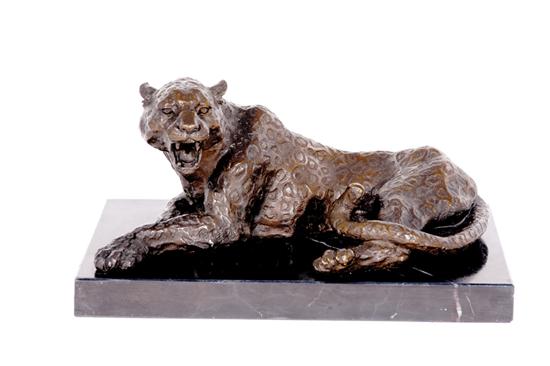 Appraisal: Continental school th century FIGURE OF A LEOPARD bronze on