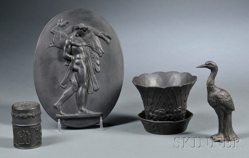 Appraisal: Four Wedgwood Black Basalt Items England th and th century