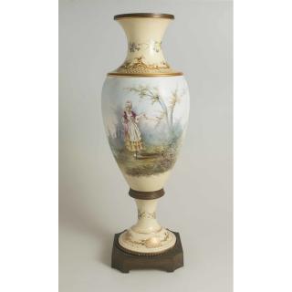 Appraisal: Sevres Style Porcelain Urn Sevres style bronze mounted porcelain urn