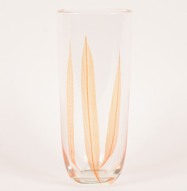 Appraisal: Archimede Seguso Piume Murano glass vase with internal feather design