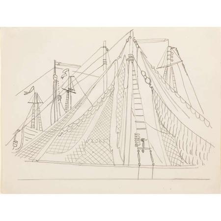 Appraisal: Stuart Davis American - Sketchbook - Masts Estimate -