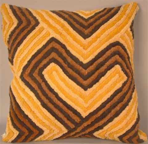 Appraisal: AFRICAN KUBA CLOTH PILLOW made in the Congo in gold