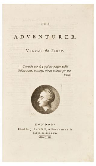 Appraisal: HAWKESWORTH John - The Adventurer London Printed for J Payne