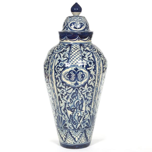 Appraisal: T RUTH SIGNED TALAVERA POTTERY FLOOR VASE x Talavera oversized