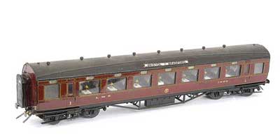 Appraisal: Kit Scratchbuilt O Gauge LMS all st Centre Corridor Coach