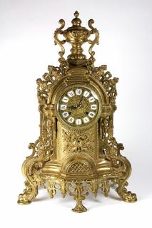 Appraisal: Rococo Revival style gilt mantle clock Rococo Revival style gilt