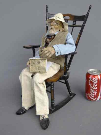 Appraisal: Angela Talbot sculpture ''Old Man In Rocker'' '' Ht