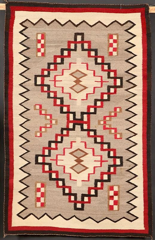 Appraisal: A GOOD SOUTHWEST NAVAJO KLAGETOH HANDWOVEN RUG A GOOD SOUTHWEST