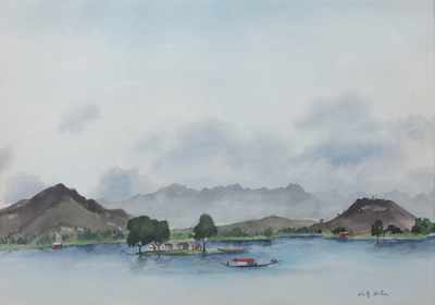 Appraisal: Adolf Dehn American - Lake Dal Kashmir Watercolor on paper