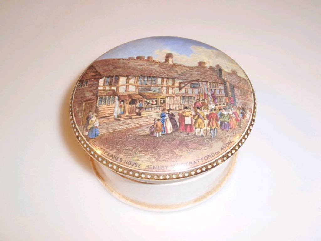 Appraisal: A Staffordshire pot lid and base Shakespeare's House Henley Street