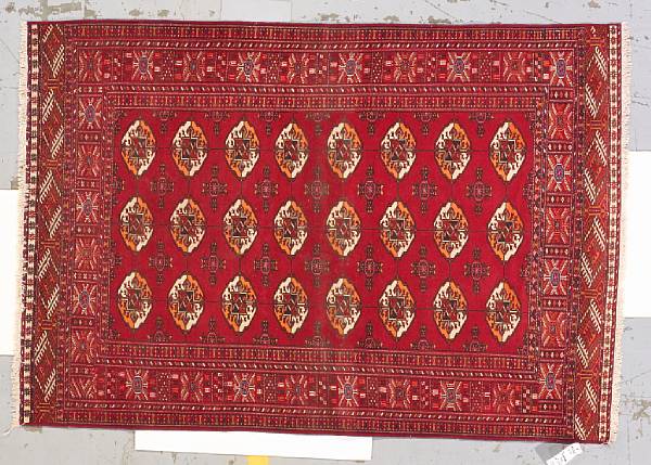 Appraisal: A Turkaman rug Tukestan Third quarter th Century size approximately