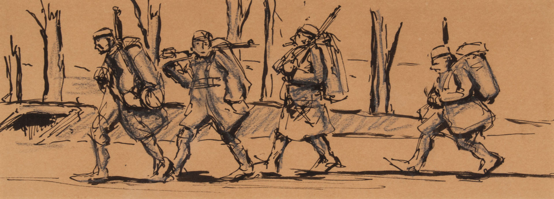 Appraisal: Attr to Harry Feuchter World War I pen and ink