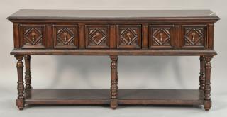 Appraisal: Lexington Jacobean style huntboard ht in wd in dp in