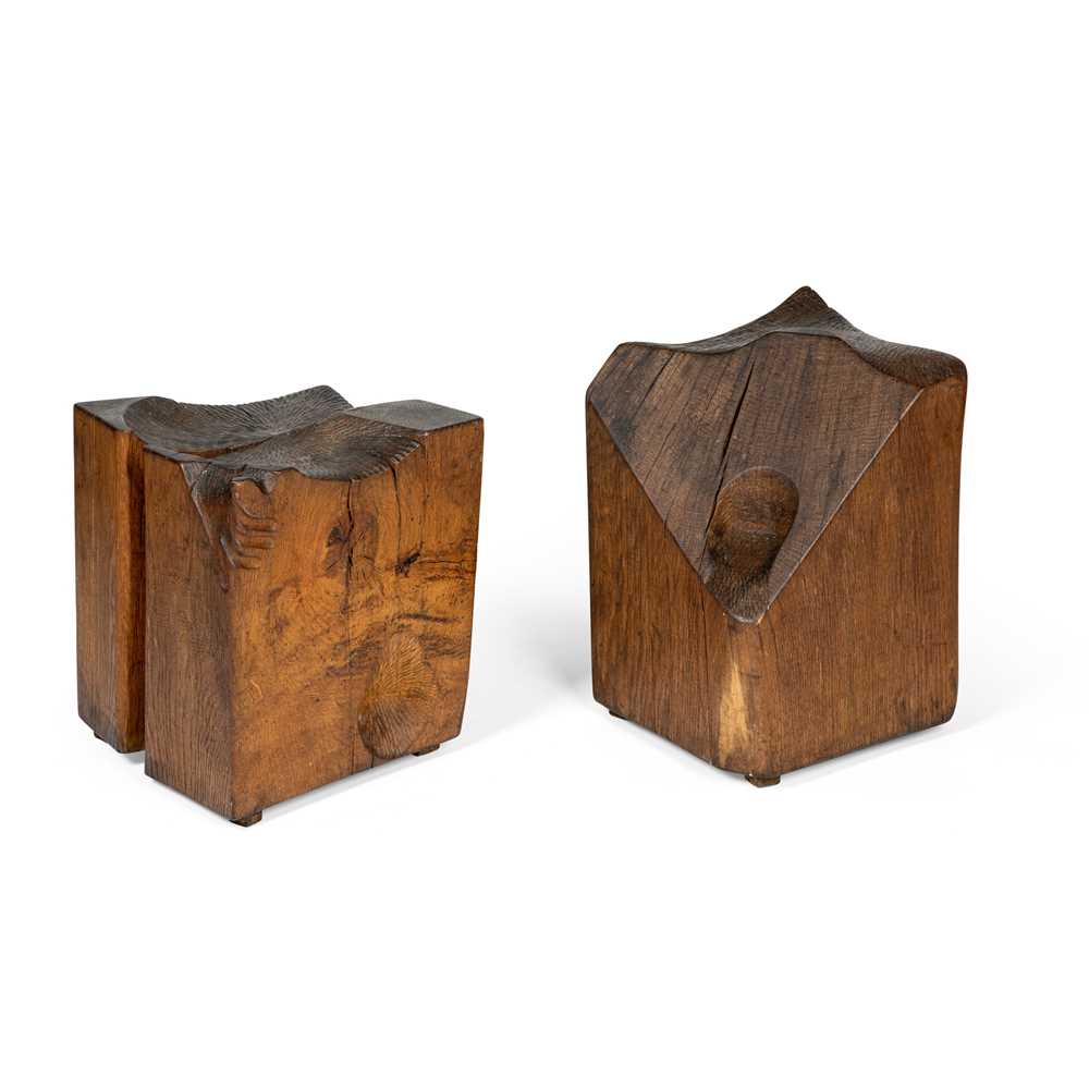 Appraisal: ALISON CROWTHER BRITISH - TWO BLOCKED SEATS CIRCA - carved