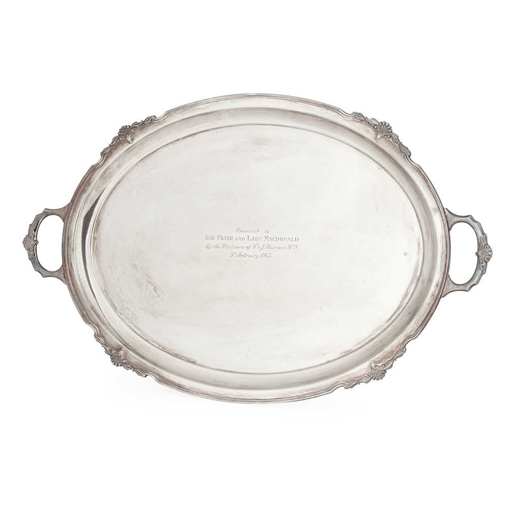 Appraisal: A S TWIN-HANDLED TRAY Cooper Brothers Sons Ltd Sheffield of