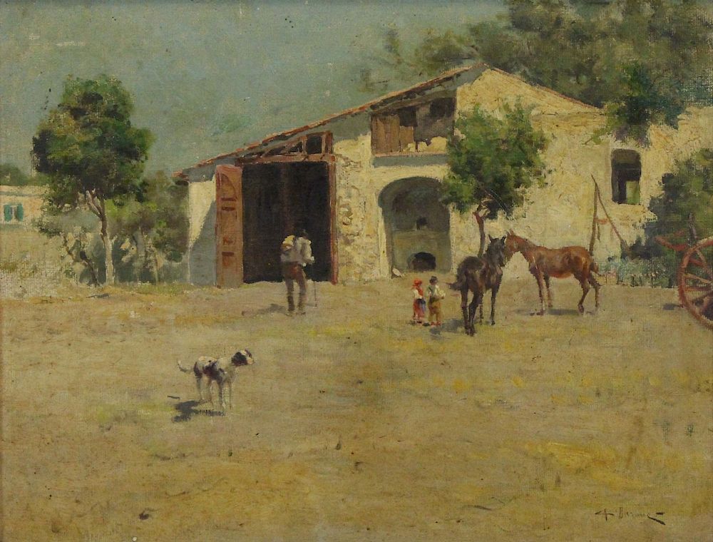 Appraisal: ADOLFO CARLO BARONE ITALIAN - Oil on Board Landscape From