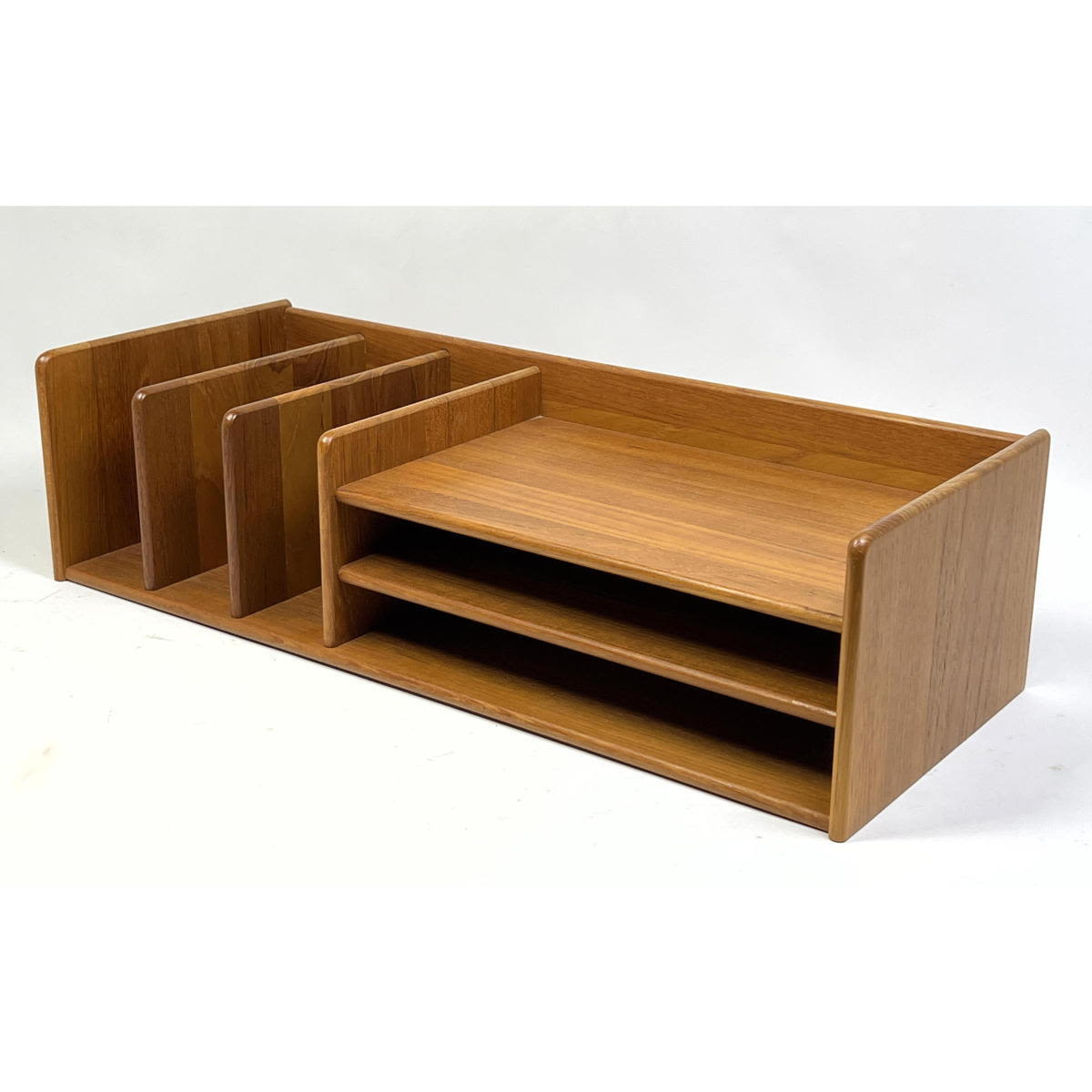 Appraisal: NORDISK ANDELS EKSPORT Danish Teak Desktop Organizer Labeled Dimensions H