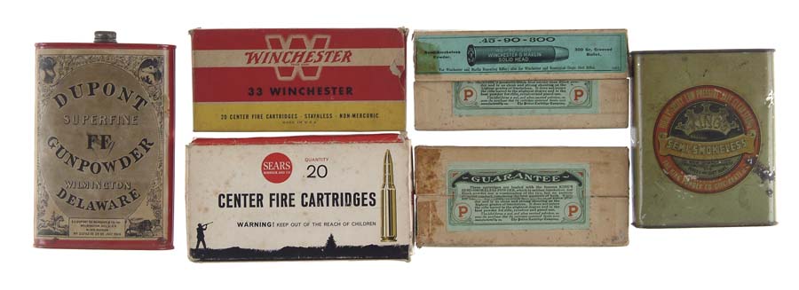 Appraisal: LOT OF AMMO AND POWDER CANS Including Three boxes of