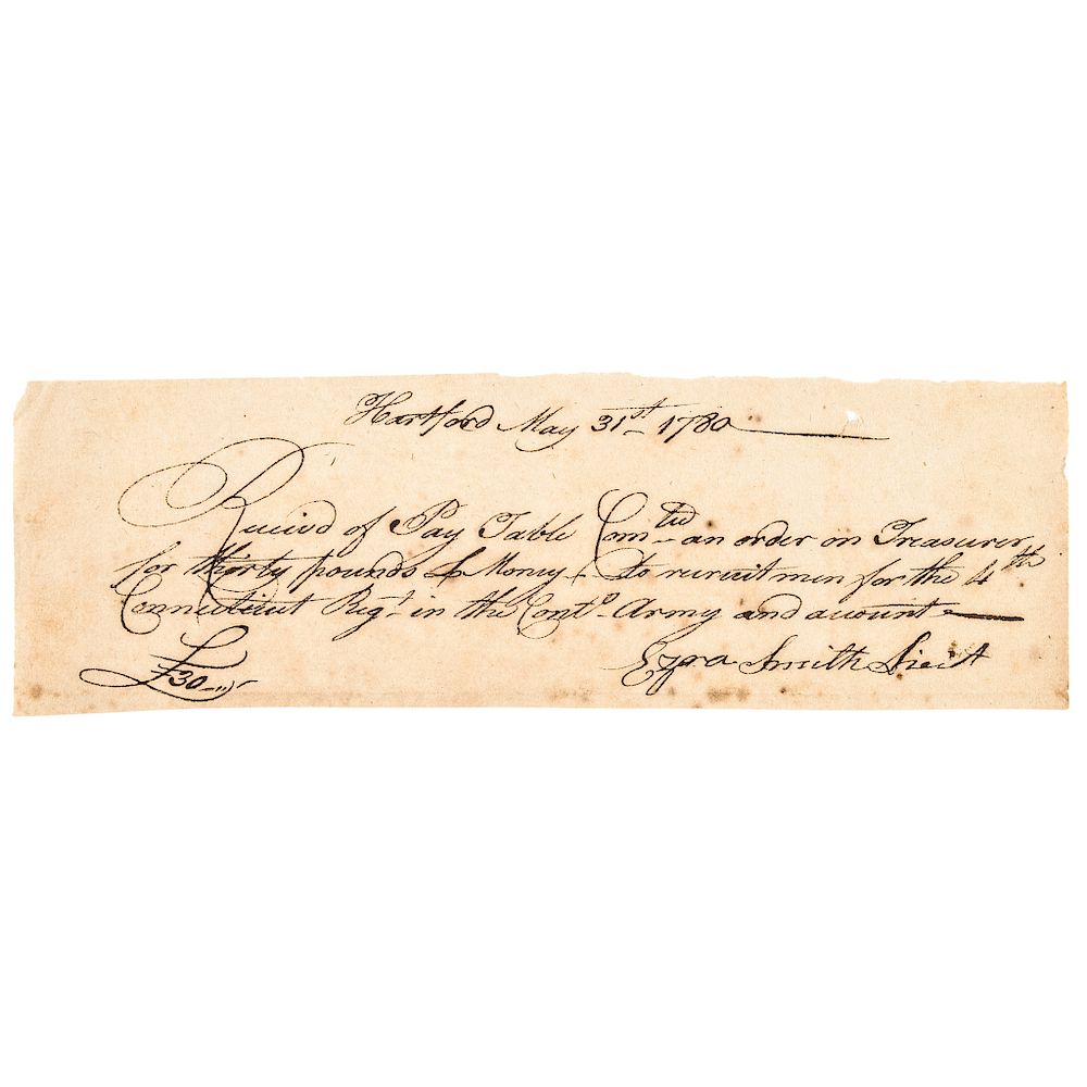 Appraisal: Revolutionary War Date Manuscript Document Signed Continental Army American Revolution