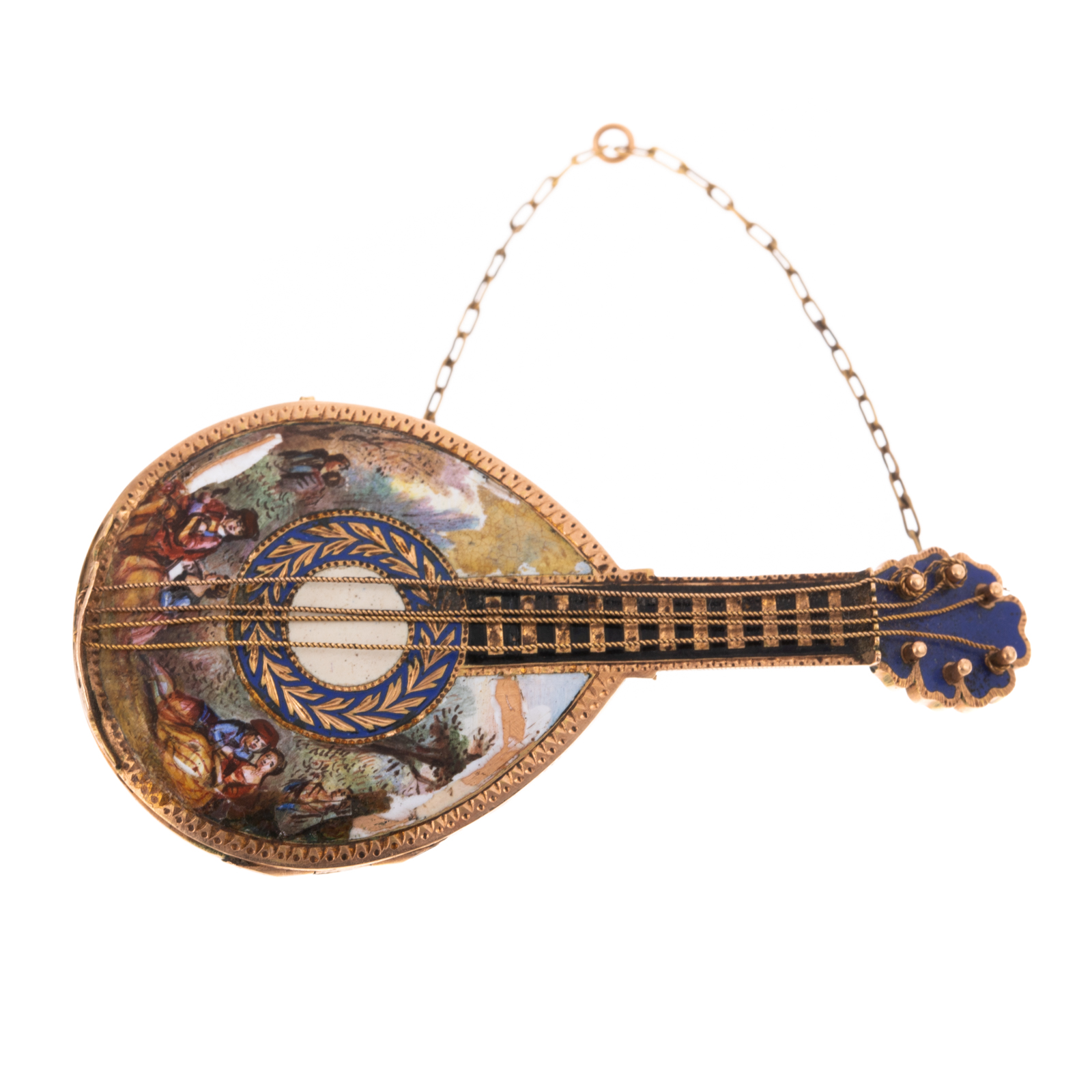 Appraisal: A FRENCH TH CENTURY PORCELAIN MANDOLIN WATCH c French K