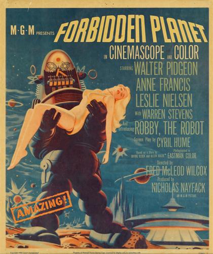 Appraisal: piece Movie Poster Forbidden Planet MGM Color litho jumbo lobby