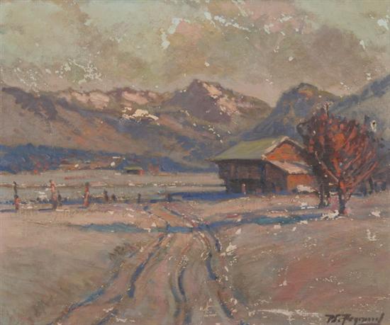 Appraisal: PAUL PEYRAUD American - LANDSCAPE WITH BARN signed lower right