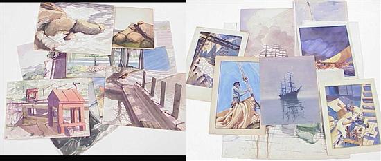 Appraisal: Charles Ernest Pont American - twenty watercolors on paper including