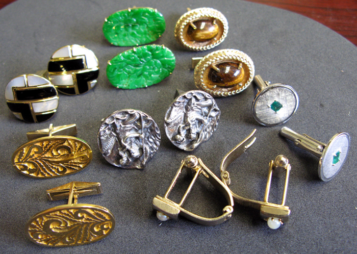 Appraisal: SEVEN PAIRS OF CUFFLINKS including a pair of KY gold