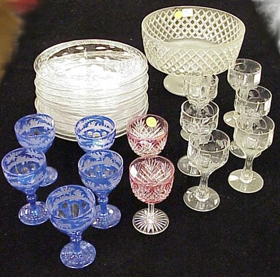 Appraisal: Glassware including ten wide rim clear soups with Greek key