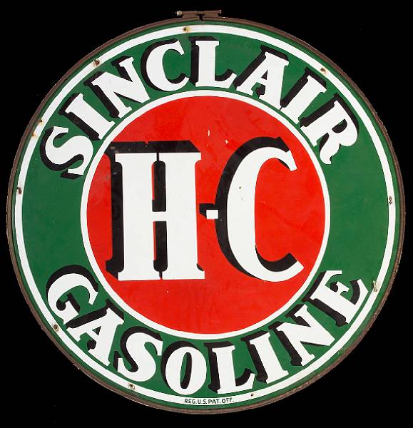 Appraisal: A large round Sinclair Gasoline porcelain sign some moderate areas