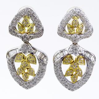 Appraisal: Pave Set Round Cut and Baguette Diamond and Karat White