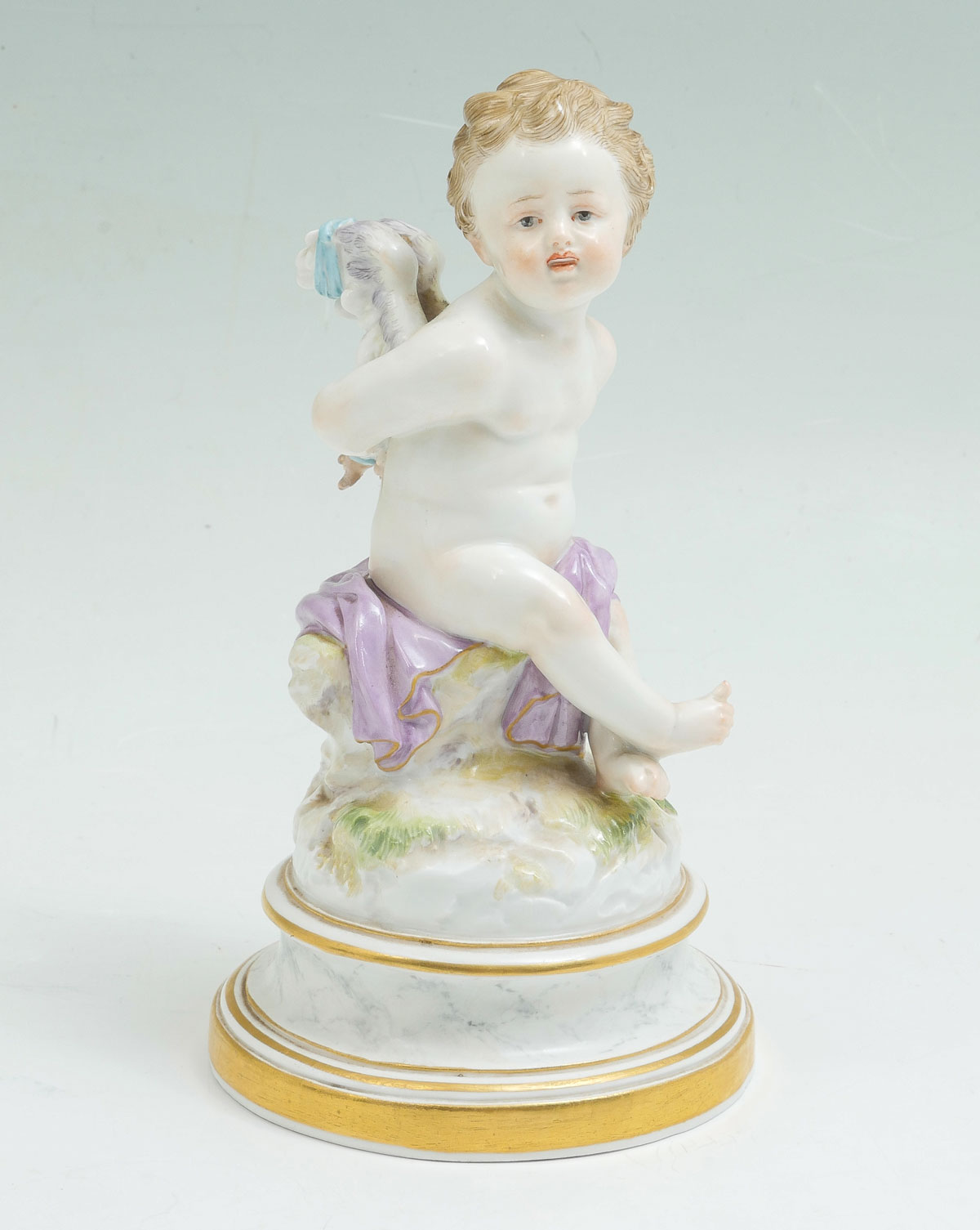 Appraisal: PC PORCELAIN LOT Mid- th century porcelain cupid with hands