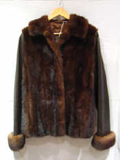 Appraisal: An Italian mink and leather jacket by 'Barattini Piazzi' medium