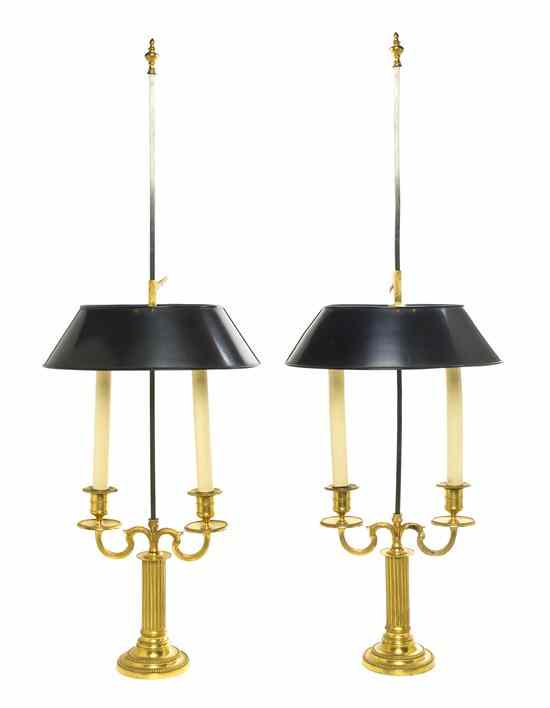 Appraisal: A Pair of Empire Style Gilt Bronze Two-Light Candelabra each