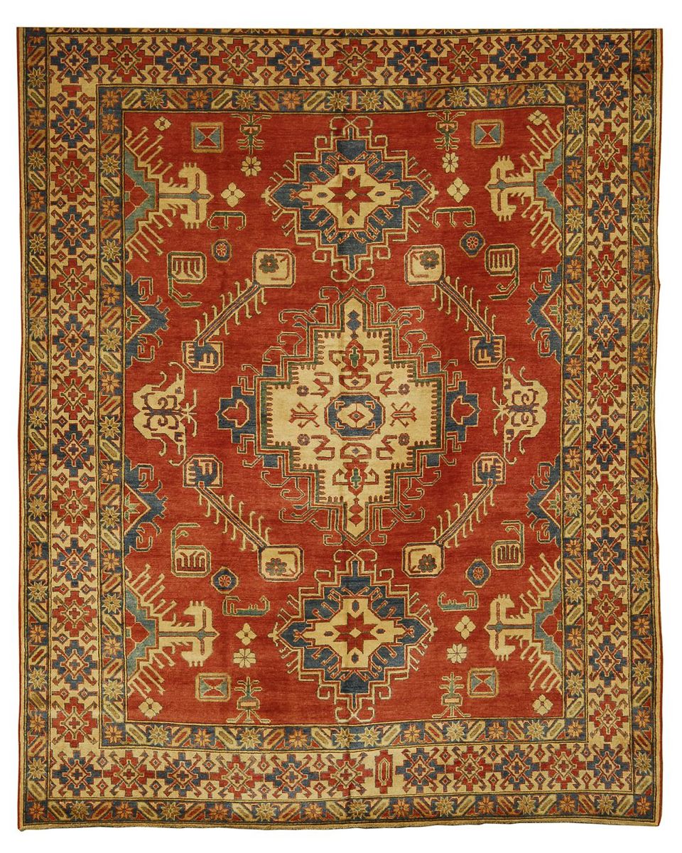 Appraisal: ORIENTAL RUG KAZAK DESIGN ' x ' Bold light yellow