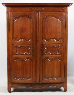 Appraisal: FRENCH CARVED WALNUT ARMOIRE FRENCH CARVED WALNUT ARMOIRE H W