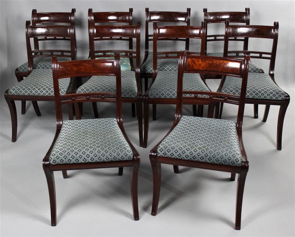 Appraisal: FINE SET OF AMERICAN CLASSICAL MAHOGANY KLISMOS SIDE CHAIRS CIRCA