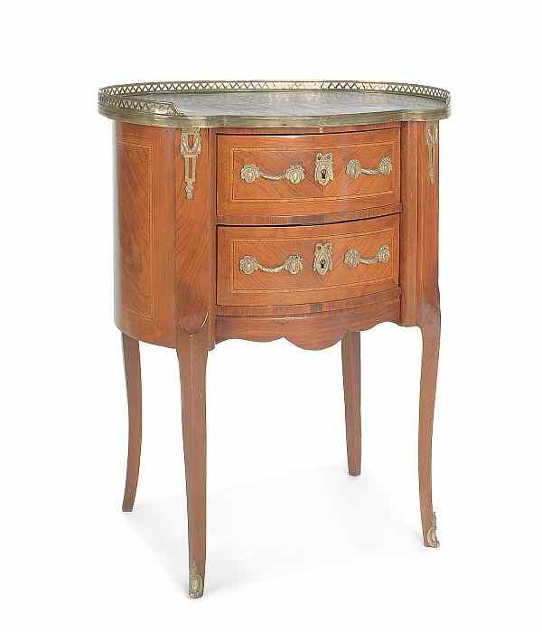 Appraisal: French marble top end table h w