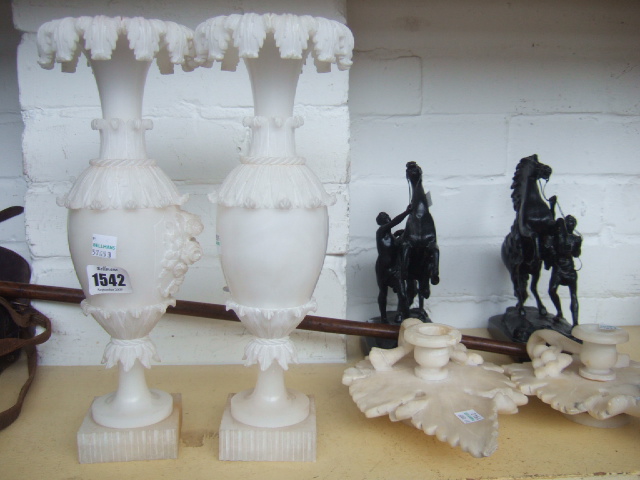 Appraisal: Metalware collectables including a pair of Spelter Marley horses a