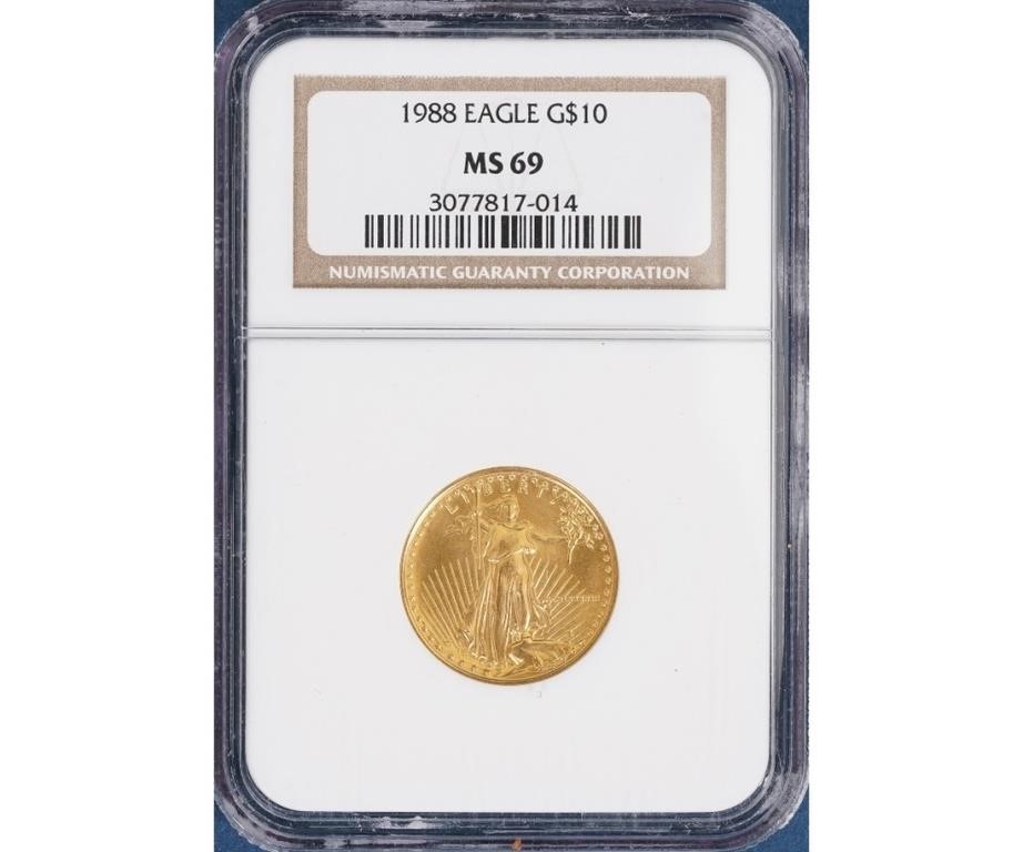 Appraisal: gold ten dollar Eagle coin M clad cased x ounce