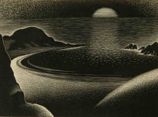 Appraisal: PAUL LANDACRE - PENCIL SIGNED WOOD ENGRAVING Titled 'Laguna Cove'