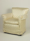 Appraisal: CHAIR - Circa - upholstered boudoir chair fine silk cover