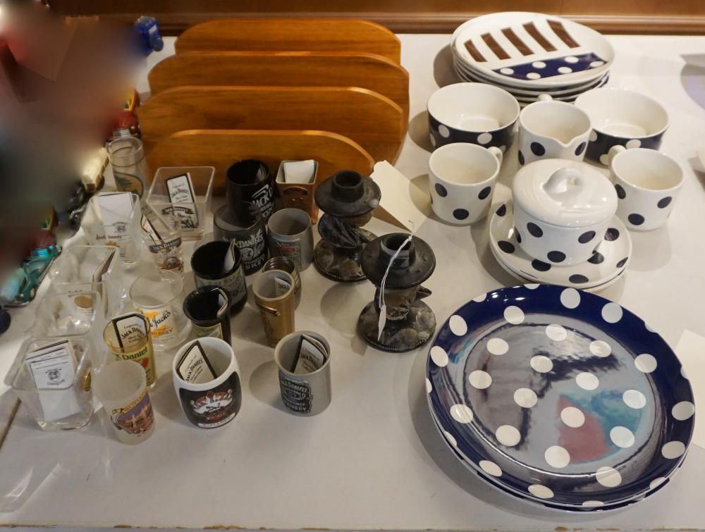 Appraisal: Contemporary Ceramic Dessert Set and Jack Daniels Shot Glass Collection