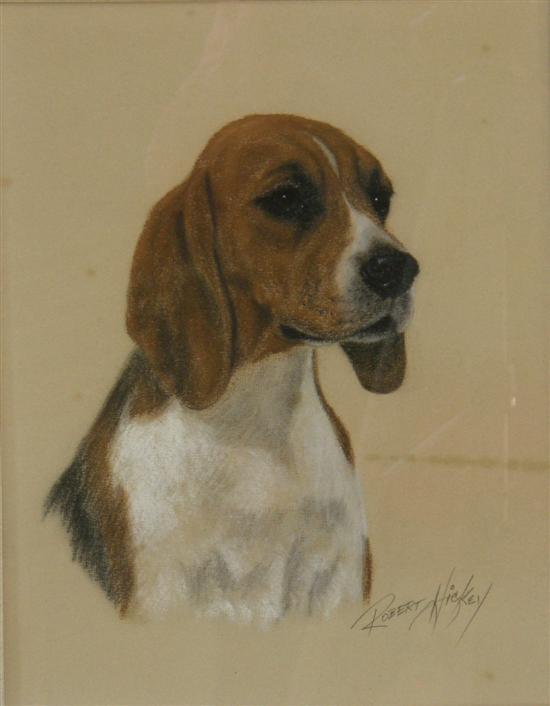 Appraisal: Robert C Hickey American portrait of a Beagle hound pastel