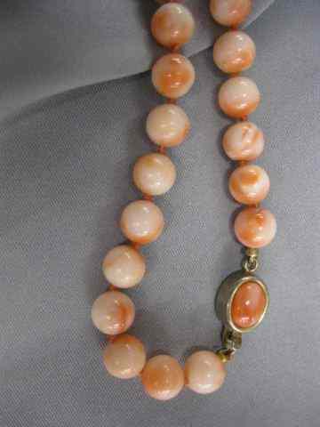 Appraisal: Coral Bead necklace k gold spacers ''