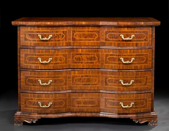 Appraisal: Italian Mahogany and Walnut Commode in the Veronese Seicento style