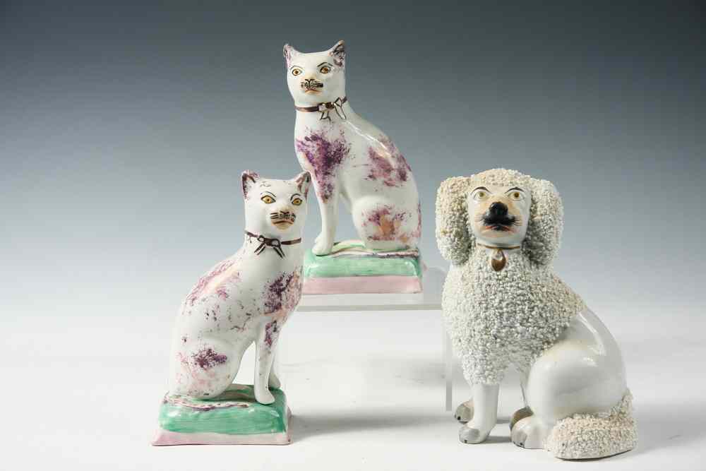 Appraisal: STAFFORDSHIRE FIGURINES - Including A Pair of Kittens on Pillows